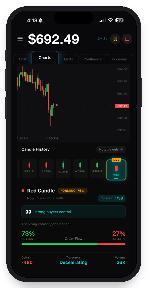 RileyAI Charts on iPhone